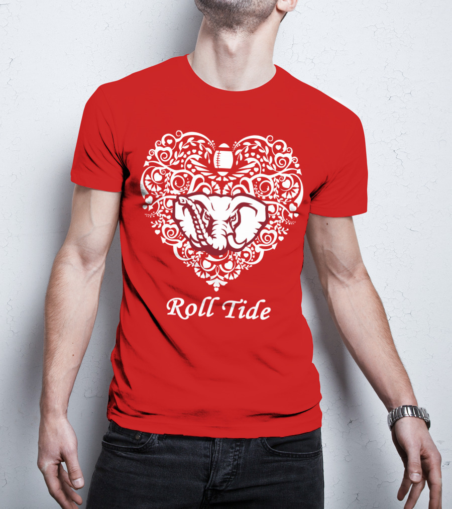 Roll Tide Alabama Crimson Tide Heart T-Shirt