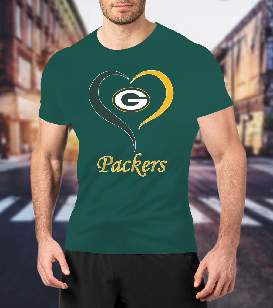 Green Bay Packers Heart Symbol Packers T-Shirt