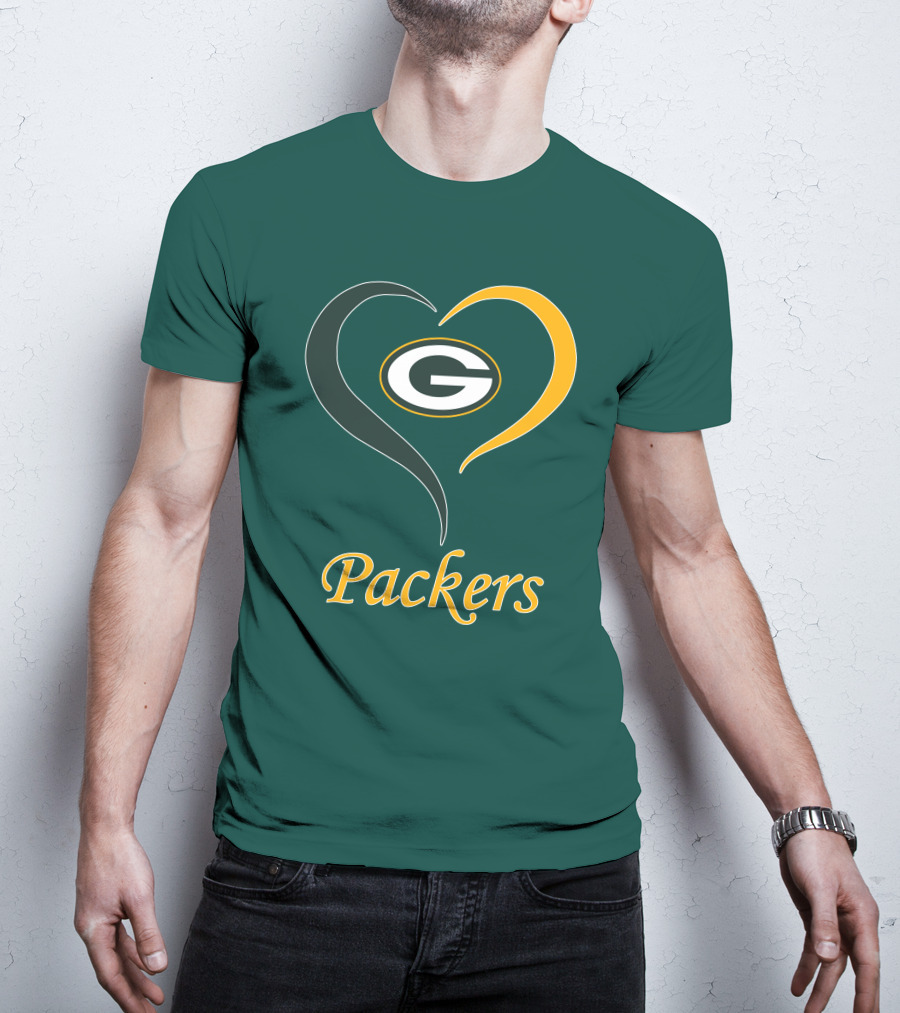 Green Bay Packers Heart Symbol Packers T-Shirt