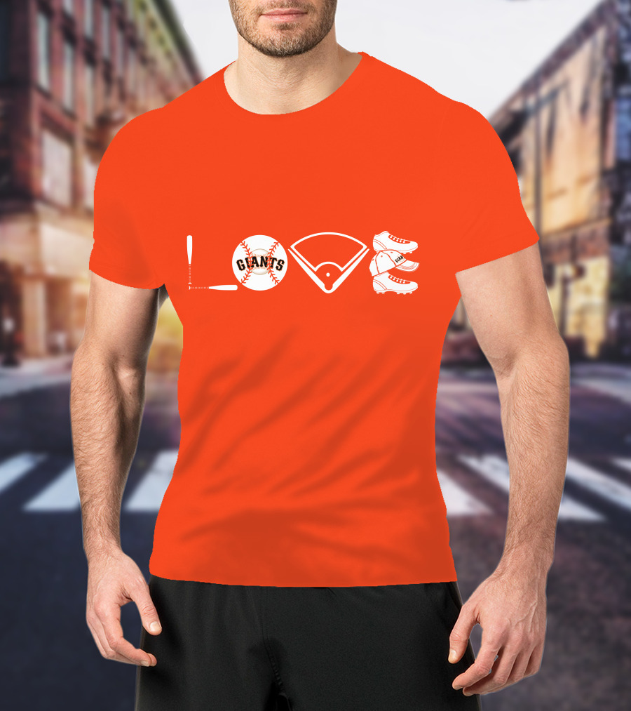 Love San Francisco Giants Baseball Giants Cleats Homeplate Bat T-Shirt