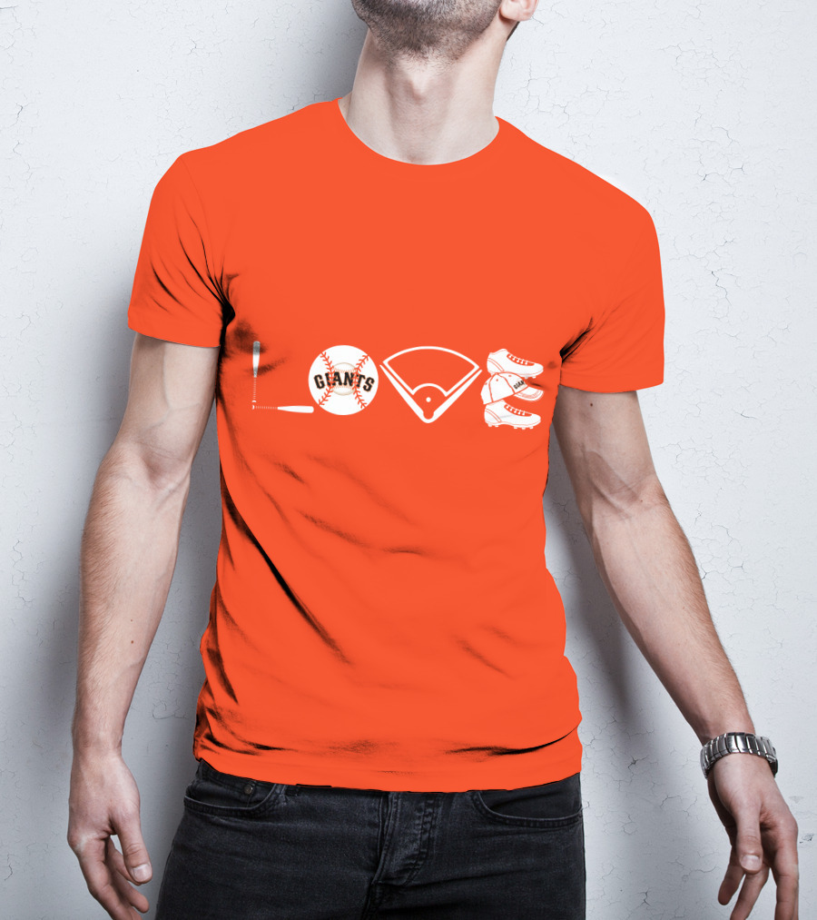 Love San Francisco Giants Baseball Giants Cleats Homeplate Bat T-Shirt