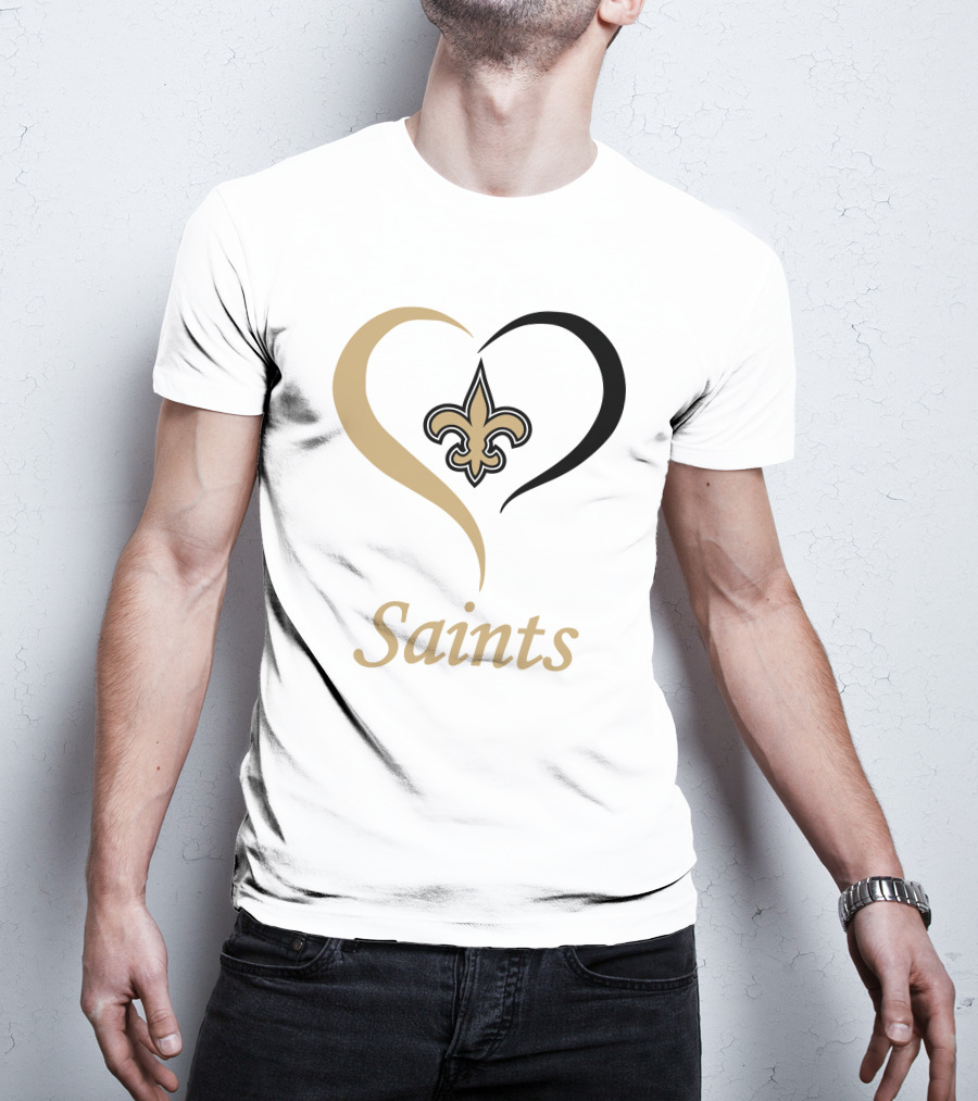 New Orleans Saints Heart Fleur-de-Lis T-Shirt