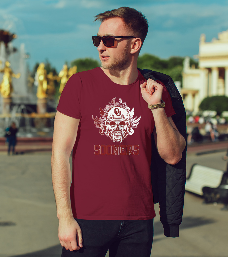 Sooners Skull Helmet OU T-Shirt
