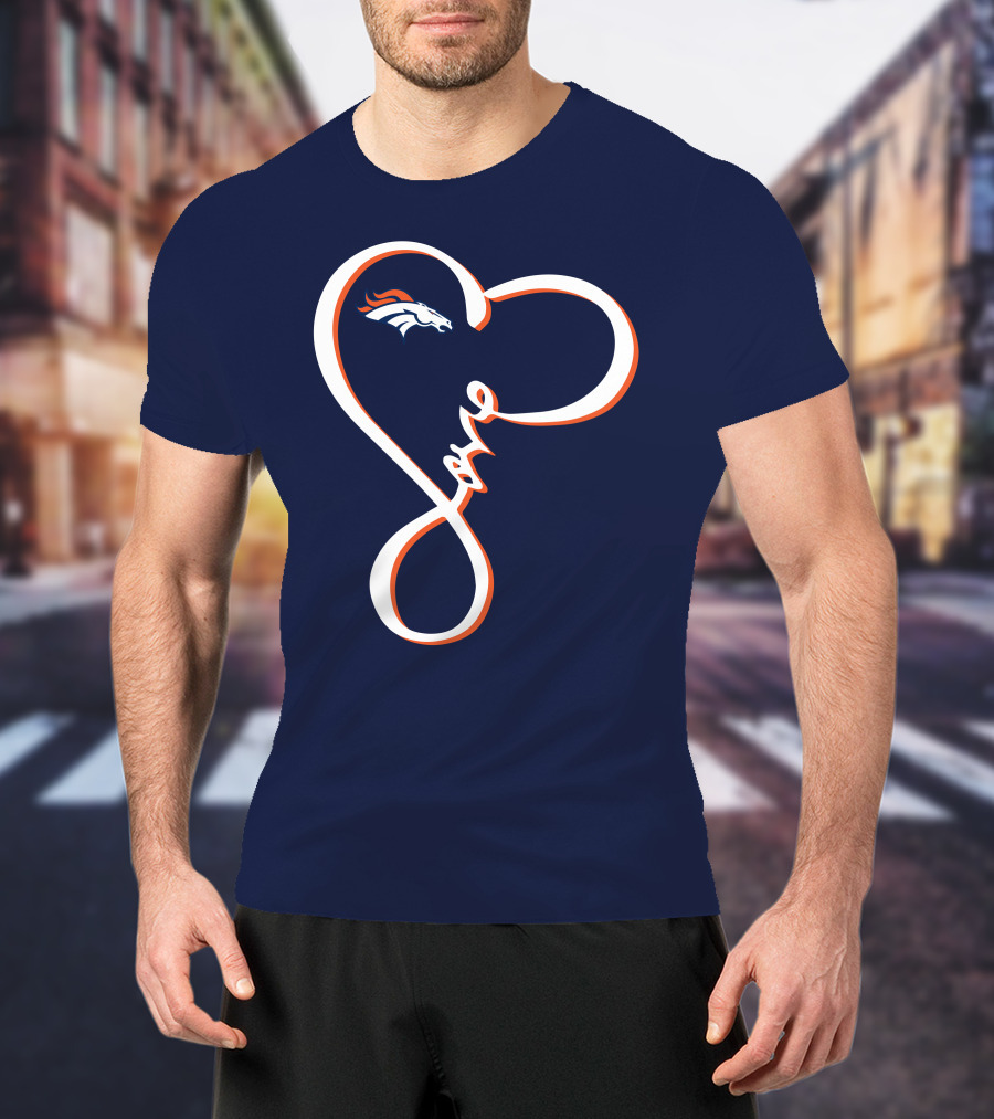 Love Heart Denver Broncos T-Shirt