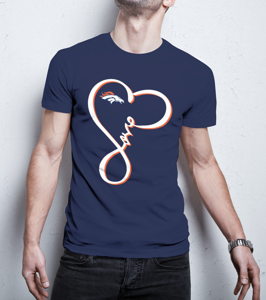 Love Heart Denver Broncos T-Shirt