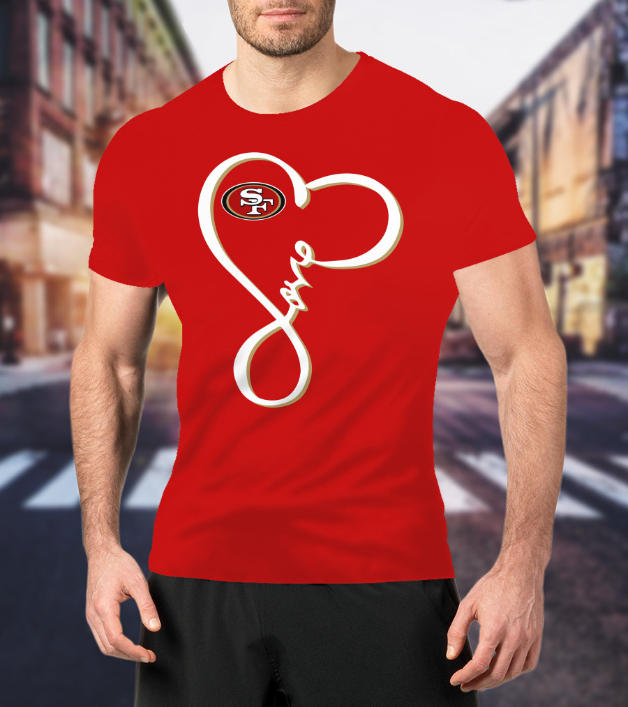 Love San Francisco 49ers Heart SF T-Shirt