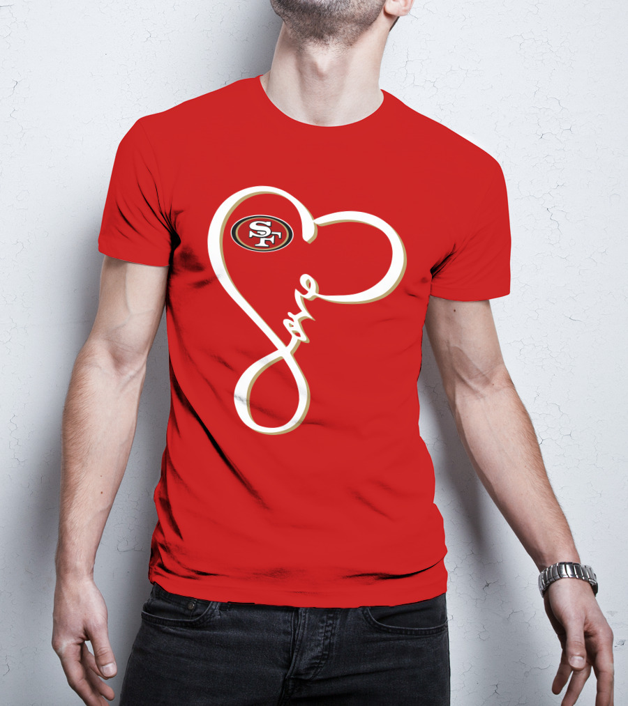 Love San Francisco 49ers Heart SF T-Shirt