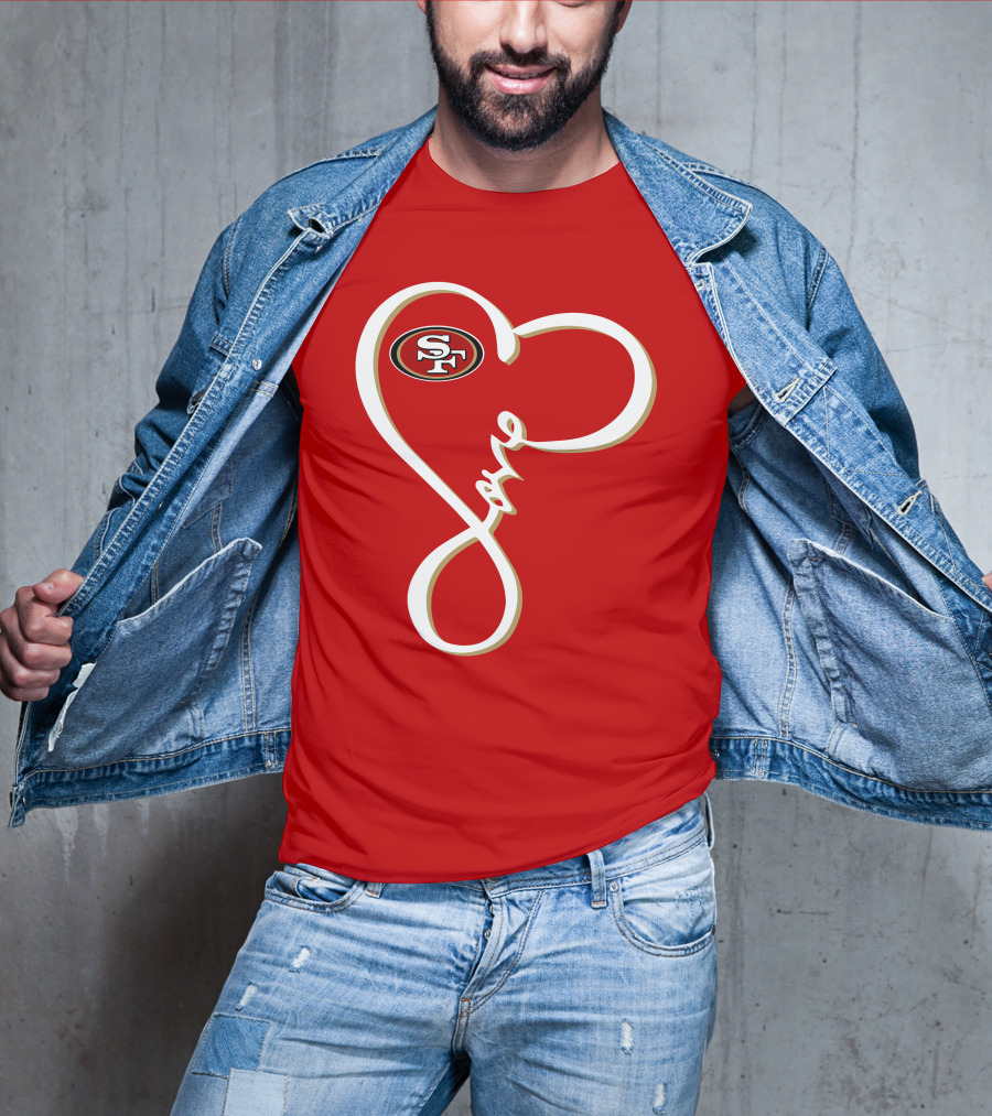 Love San Francisco 49ers Heart SF T-Shirt