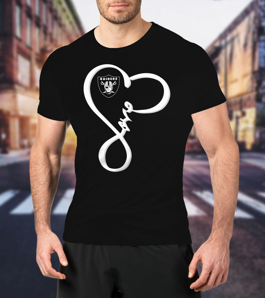 Love My Raiders Heart Design Las Vegas Raiders T-Shirt