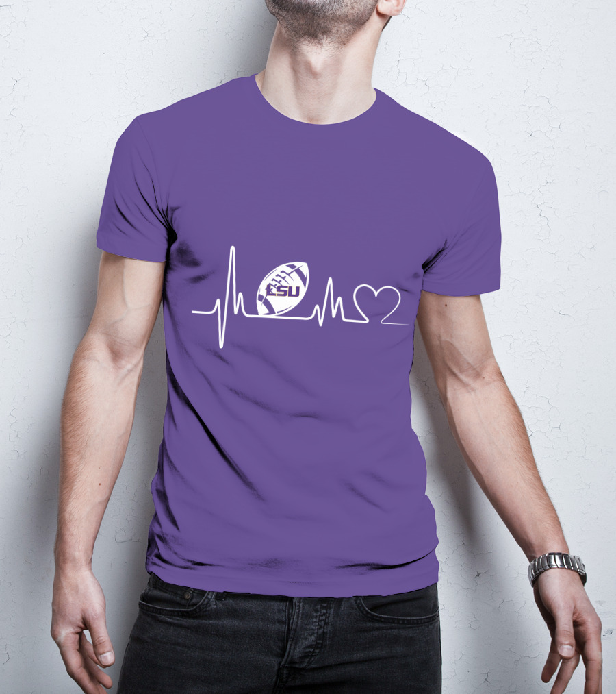Lsu Tigers Heartbeat Football Pulse T-Shirt