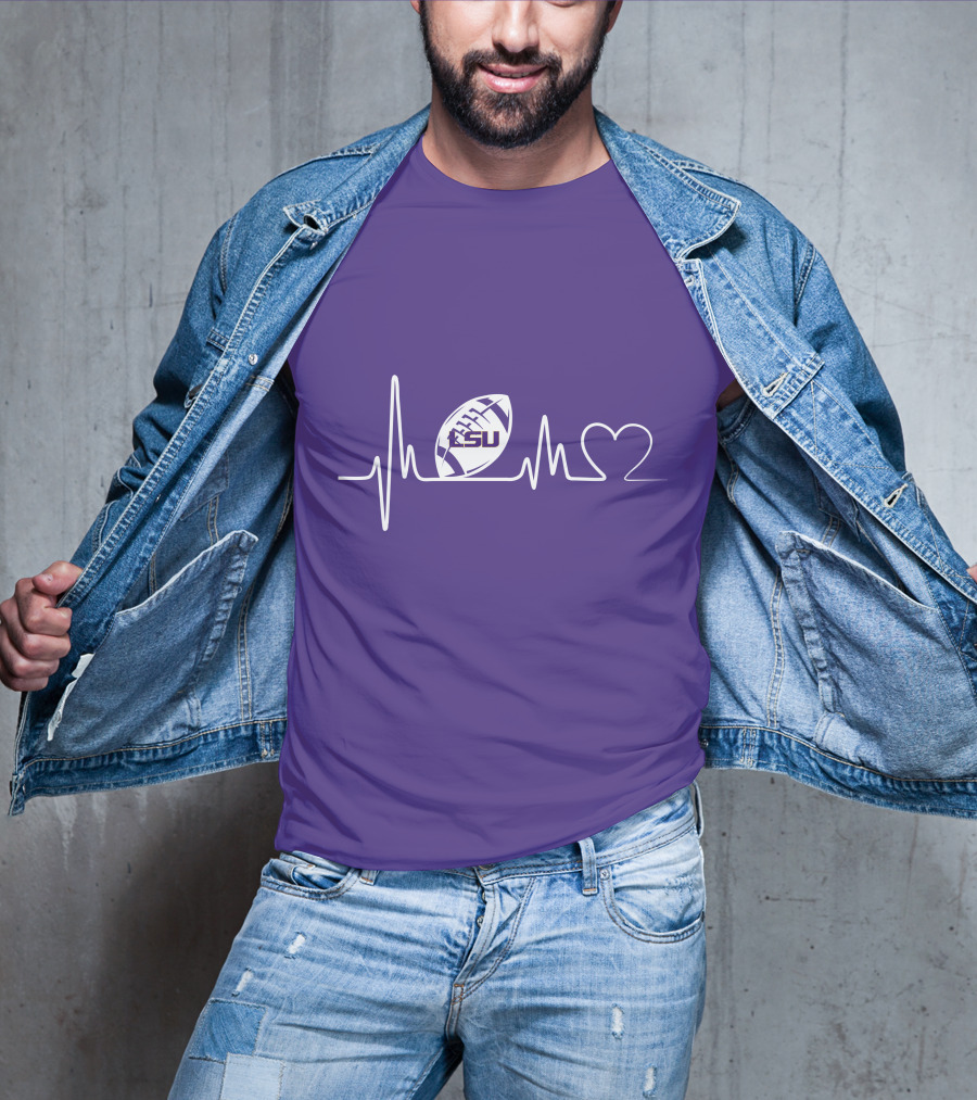 Lsu Tigers Heartbeat Football Pulse T-Shirt