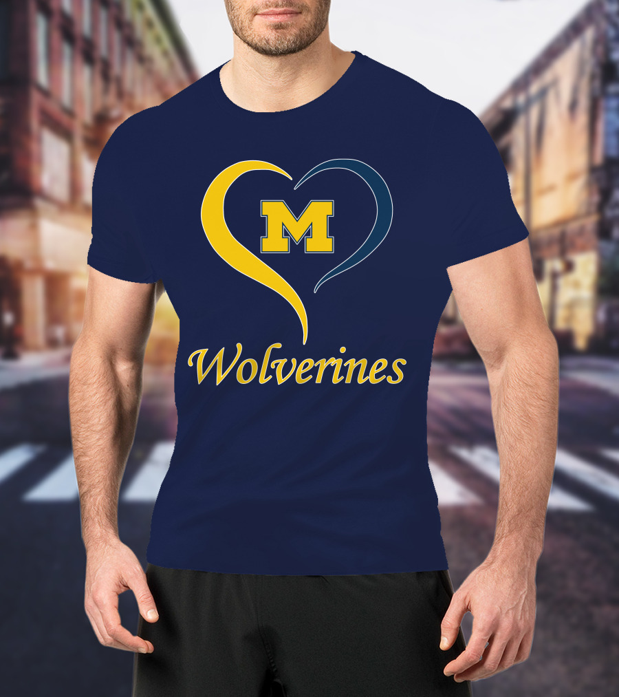 Michigan Wolverines Heart M T-Shirt