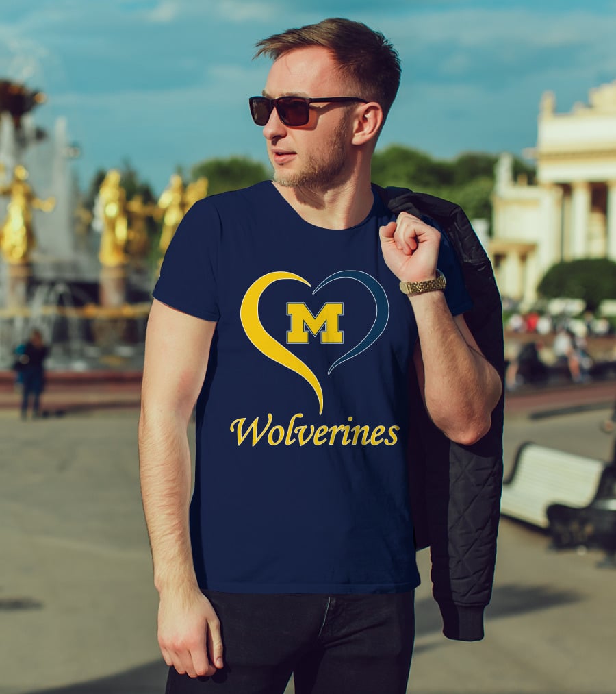 Michigan Wolverines Heart M T-Shirt