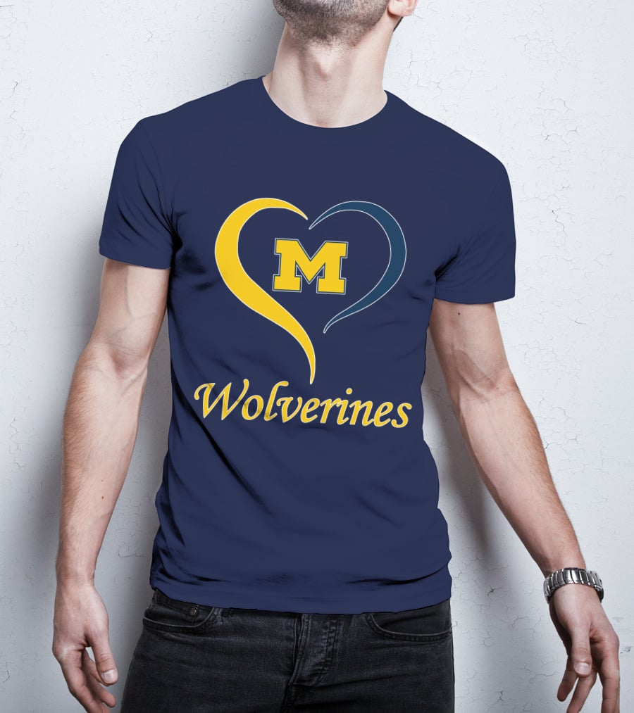 Michigan Wolverines Heart M T-Shirt