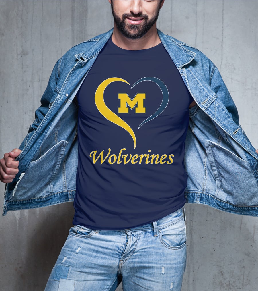 Michigan Wolverines Heart M T-Shirt