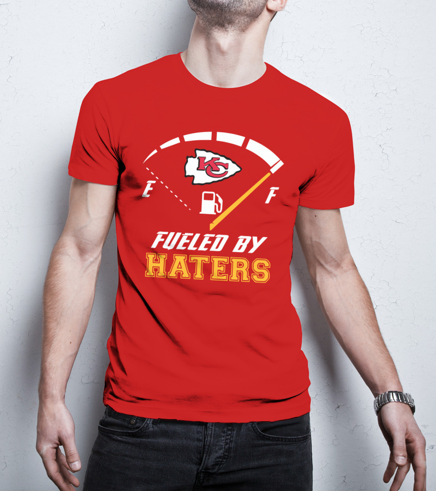 Kansas City Chiefs KC Logo Fueled By Haters Fuel Gauge T-Shirt