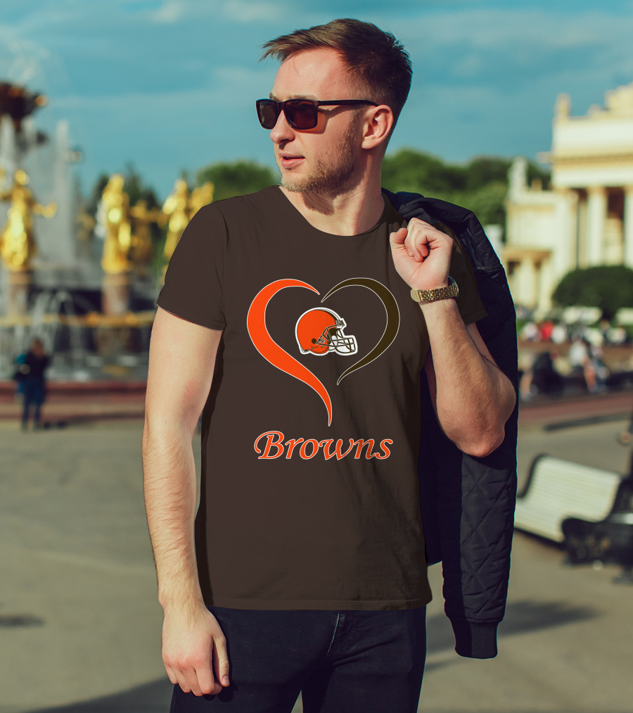 Cleveland Browns Heart Helmet Passion T-Shirt