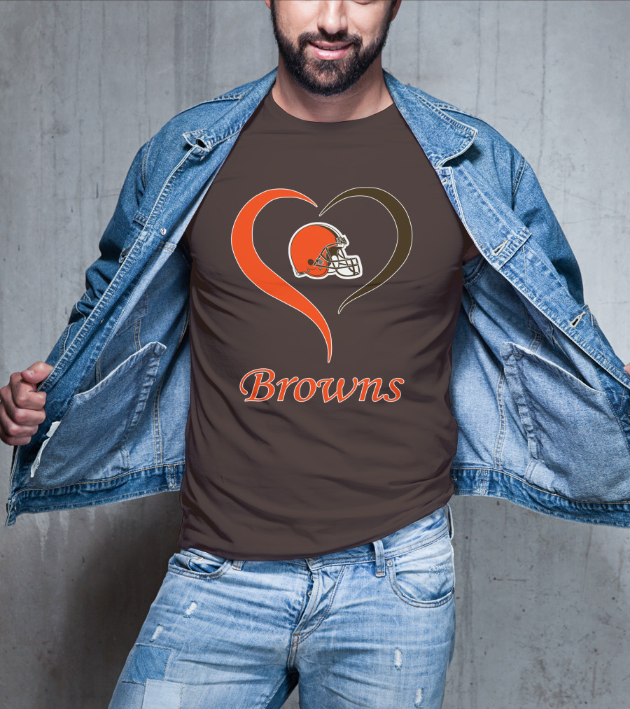 Cleveland Browns Heart Helmet Passion T-Shirt