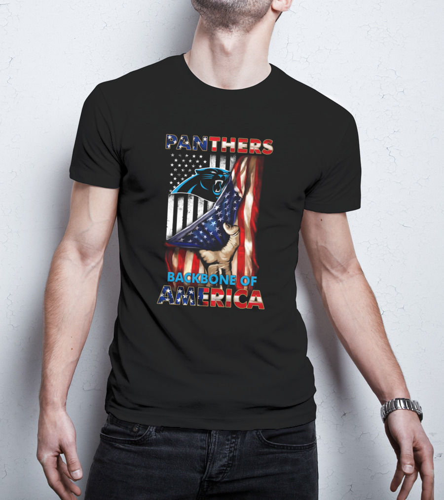 Panthers Backbone Of America American Flag T-Shirt