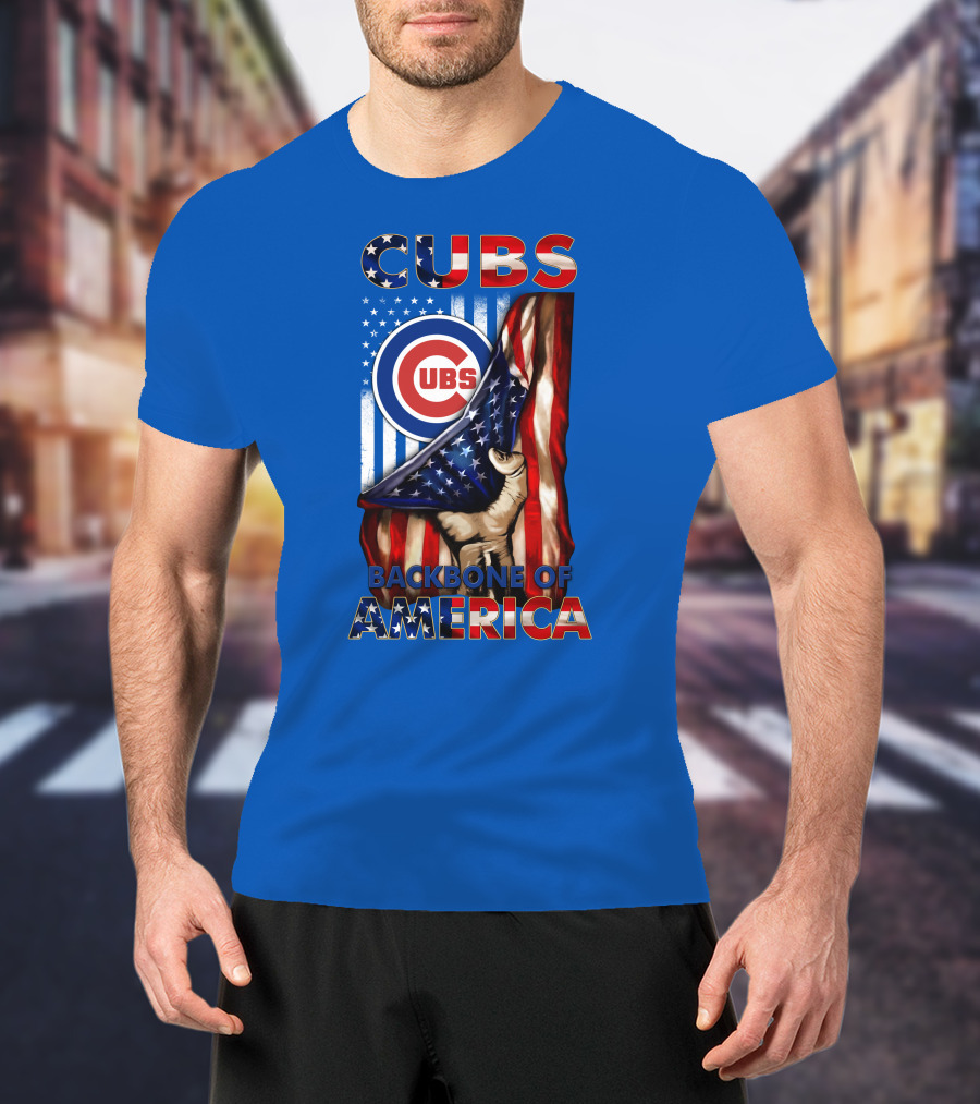 Cubs Backbone Of America American Flag T-Shirt