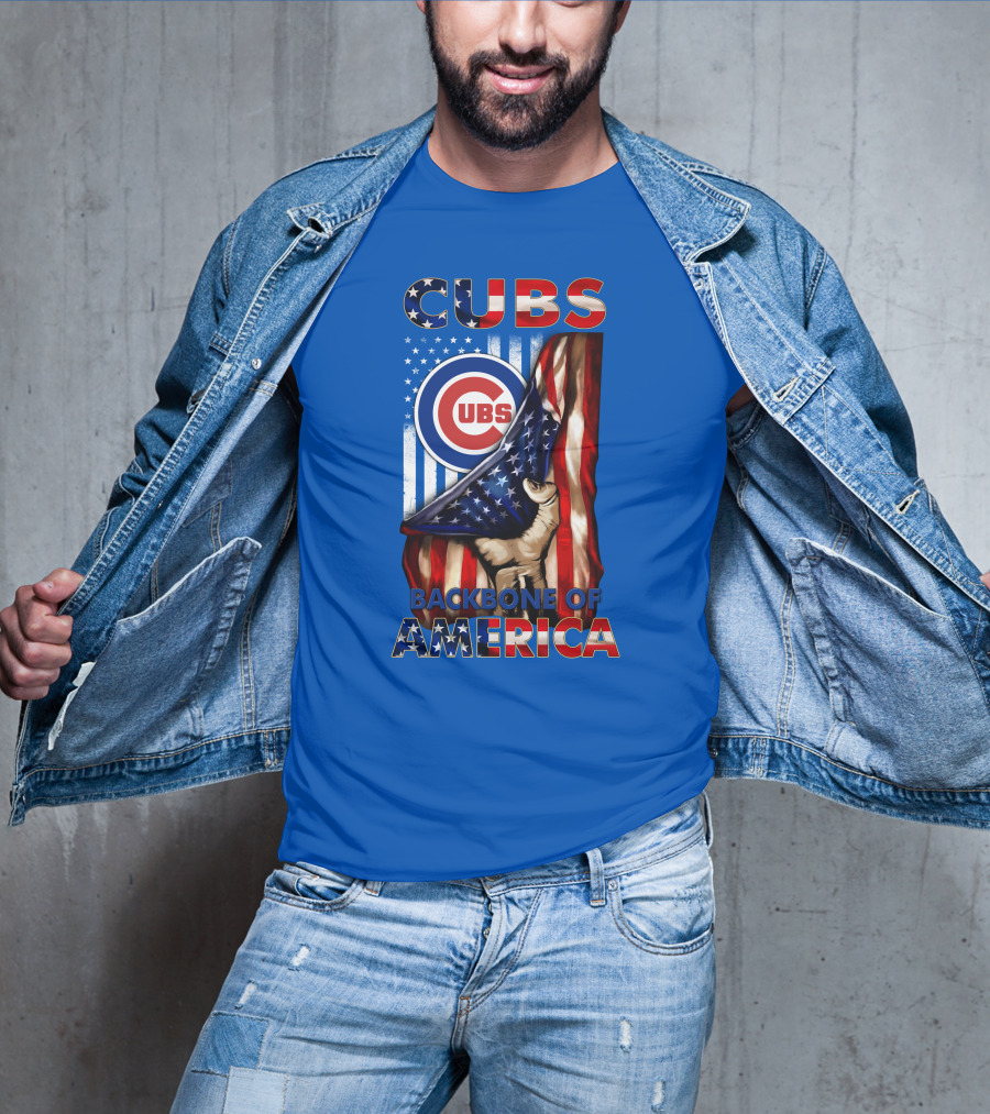 Cubs Backbone Of America American Flag T-Shirt