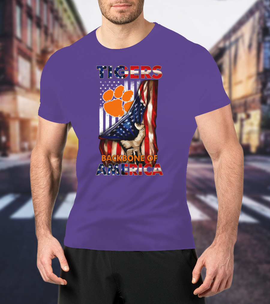 Tigers Claw American Flag Backbone Of America T-Shirt