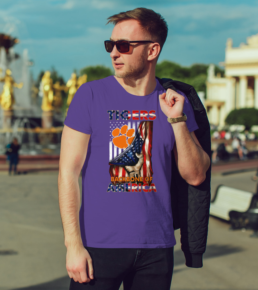 Tigers Claw American Flag Backbone Of America T-Shirt