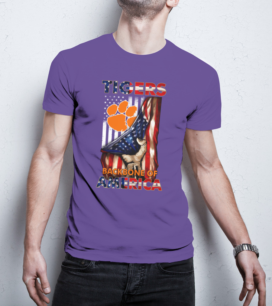 Tigers Claw American Flag Backbone Of America T-Shirt