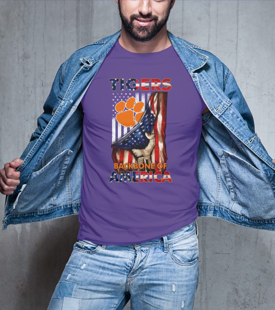 Tigers Claw American Flag Backbone Of America T-Shirt