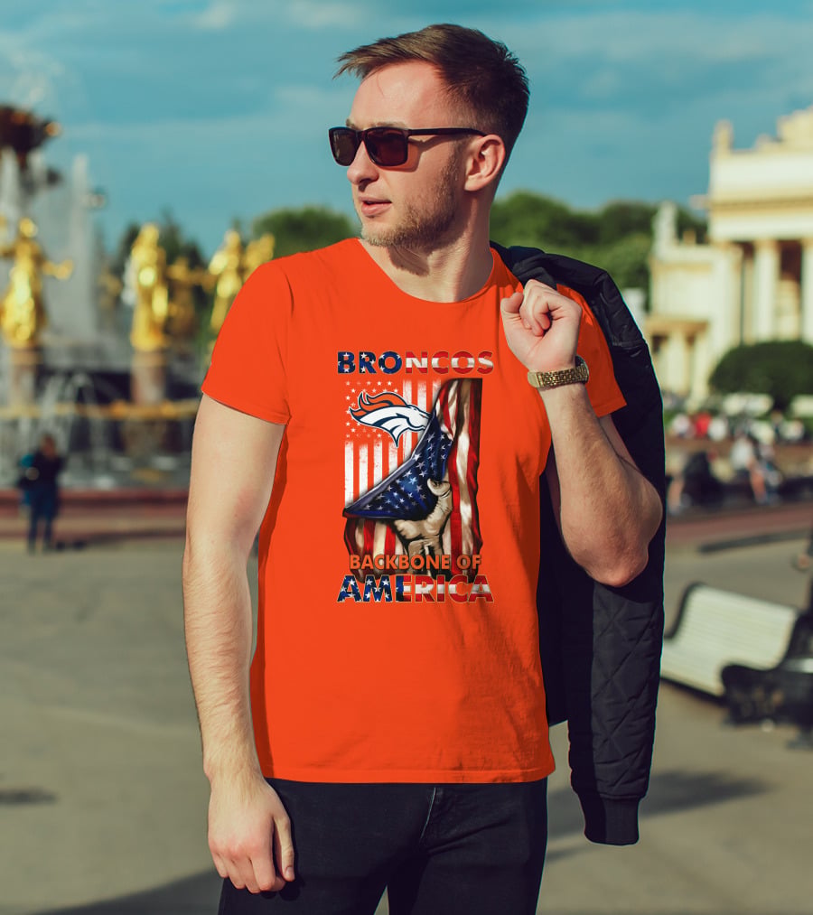 Broncos Backbone Of America Flag T-Shirt