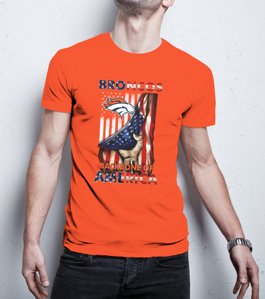 Broncos Backbone Of America Flag T-Shirt