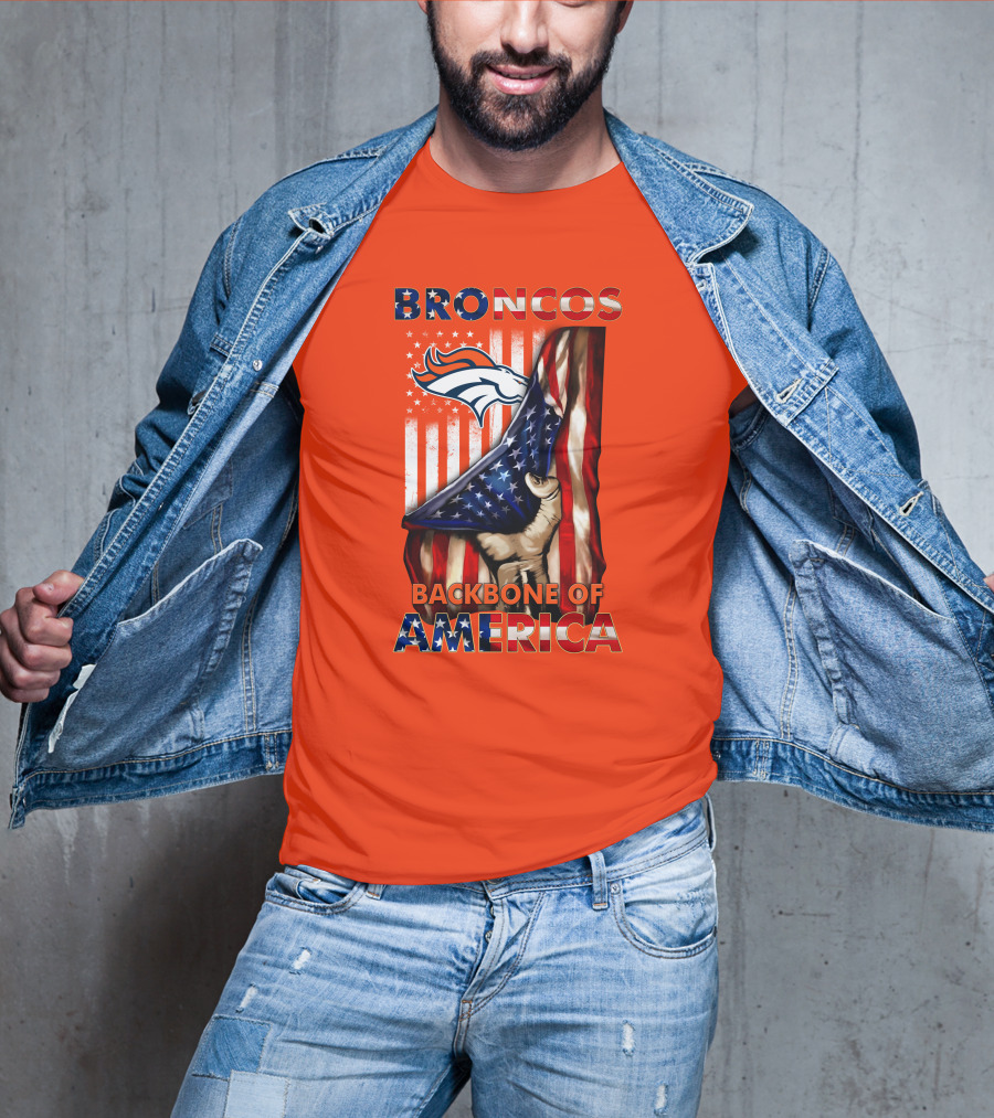 Broncos Backbone Of America Flag T-Shirt