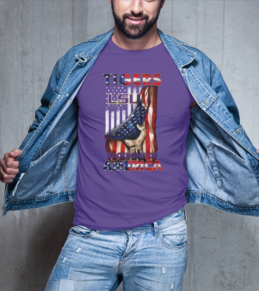 Lsu Tigers Backbone Of America Usa Flag T-Shirt