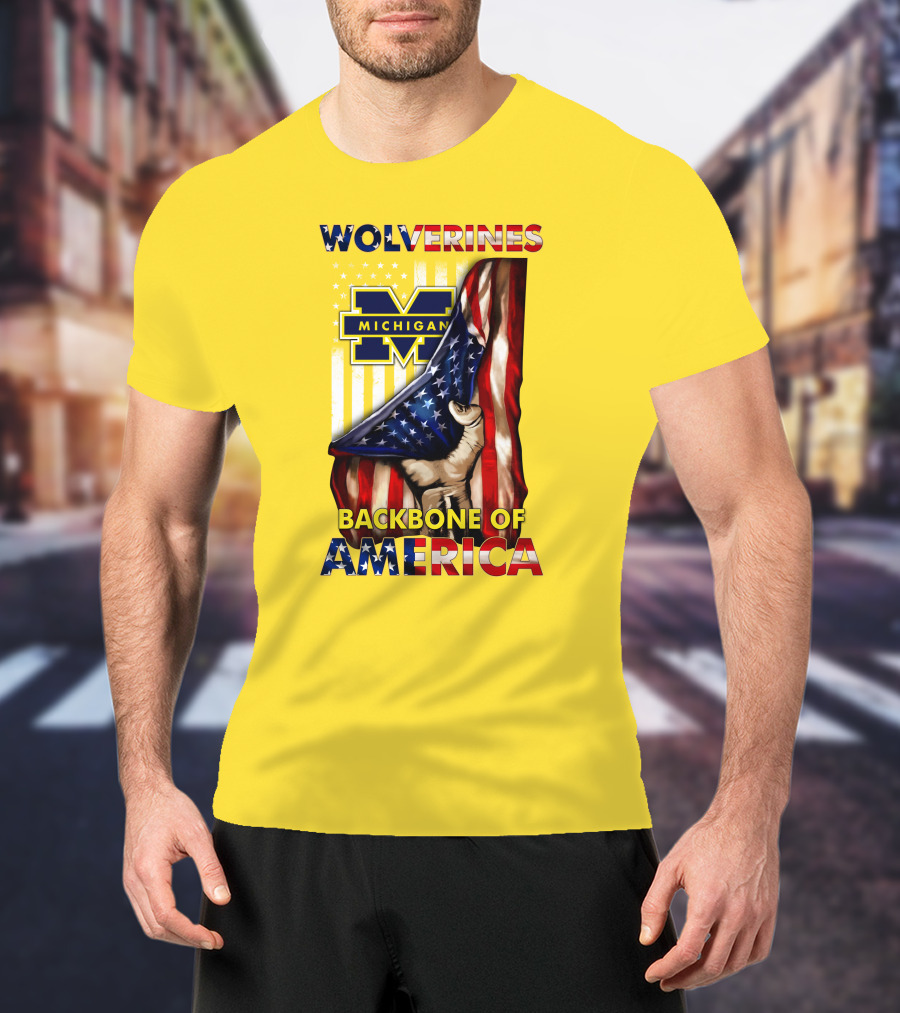 Wolverines Michigan Backbone Of America Stars And Stripes T-Shirt