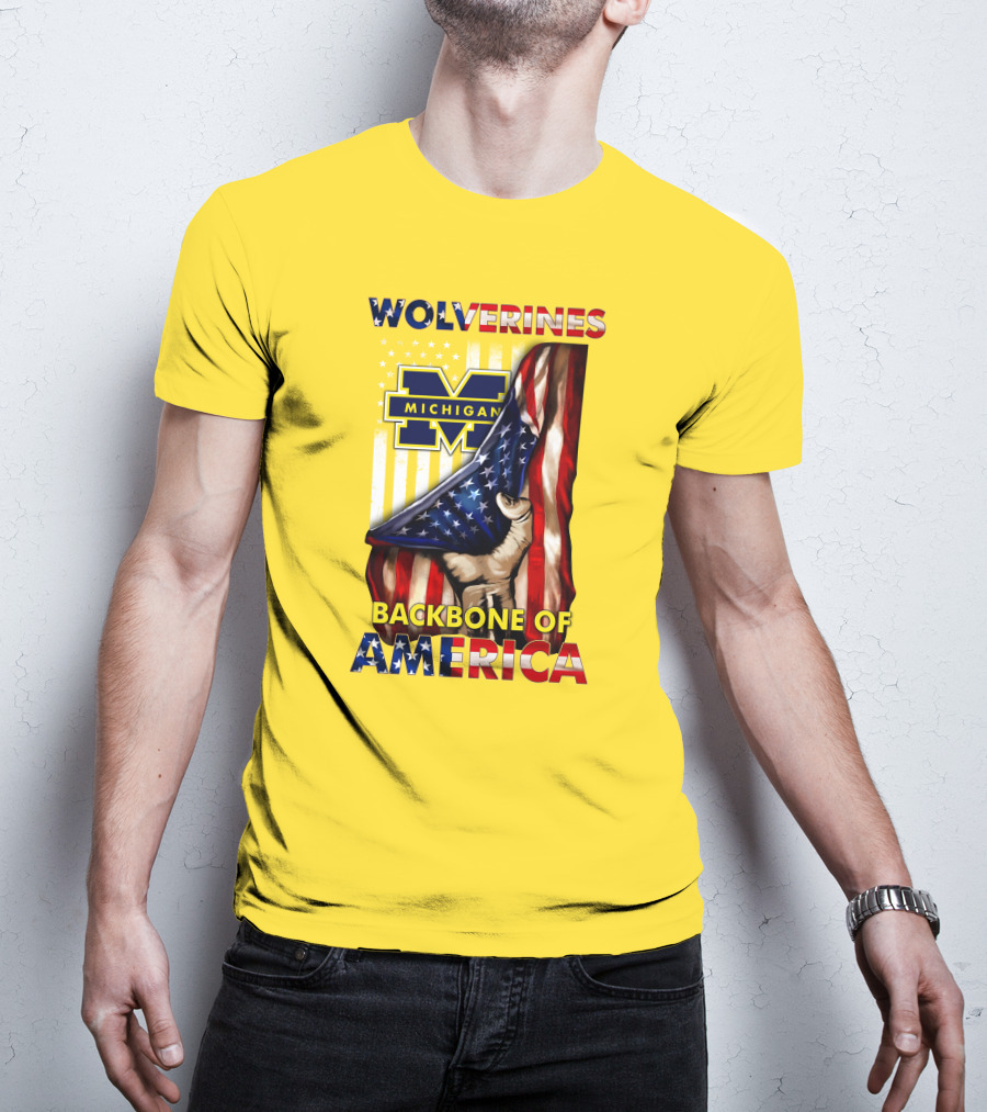 Wolverines Michigan Backbone Of America Stars And Stripes T-Shirt