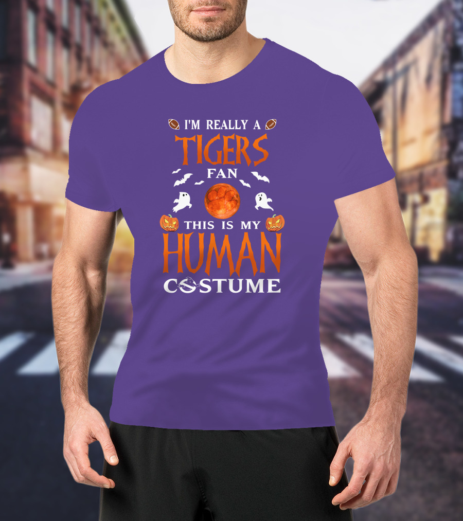I'm Really A Clemson Tigers Fan This Is My Human Costume T-Shirt