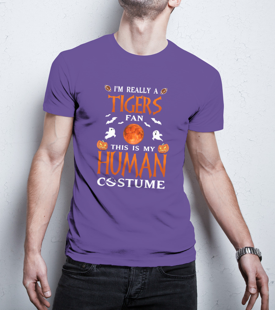 I'm Really A Clemson Tigers Fan This Is My Human Costume T-Shirt