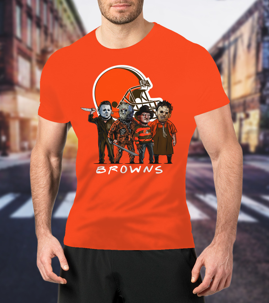 Cleveland Browns Halloween The Slasher Squad Browns T-Shirt
