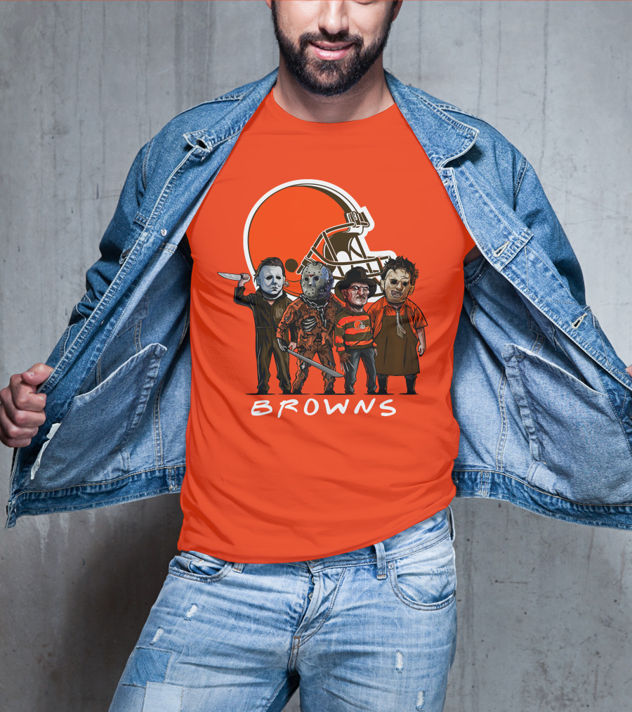 Cleveland Browns Halloween The Slasher Squad Browns T-Shirt