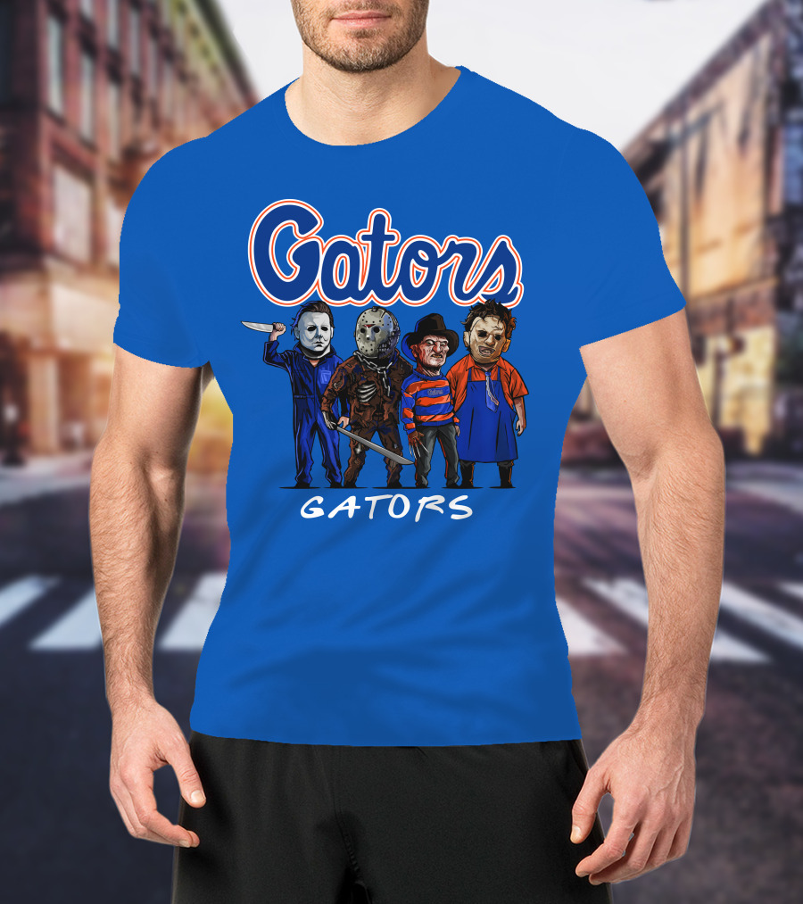 Gators Halloween The Slasher Squad Teams Horror Icons T-Shirt