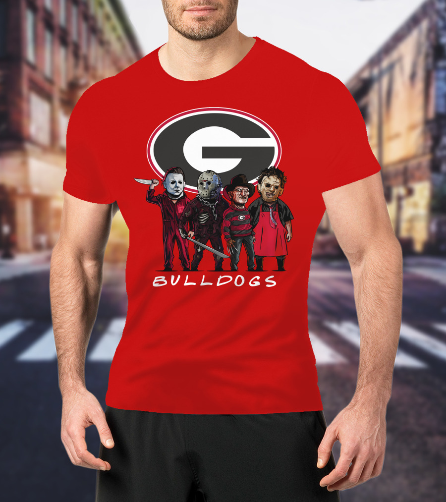 Georgia Bulldogs Halloween Slasher Movie Characters Team T-Shirt
