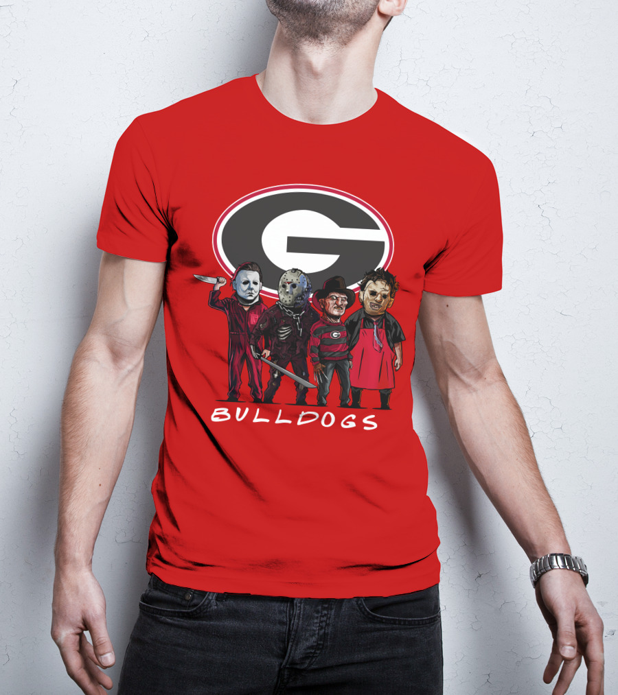 Georgia Bulldogs Halloween Slasher Movie Characters Team T-Shirt
