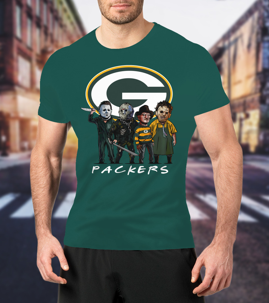 Green Bay Packers Halloween Horror Characters Squad T-Shirt
