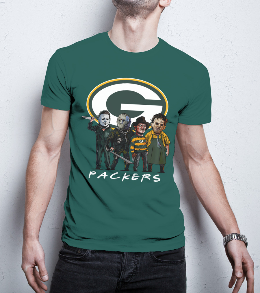 Green Bay Packers Halloween Horror Characters Squad T-Shirt