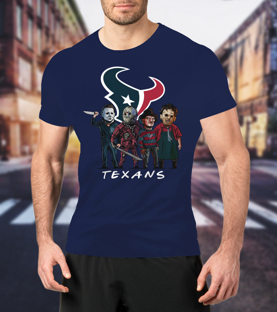Houston Texans Halloween The Slasher Squad Texans T-Shirt