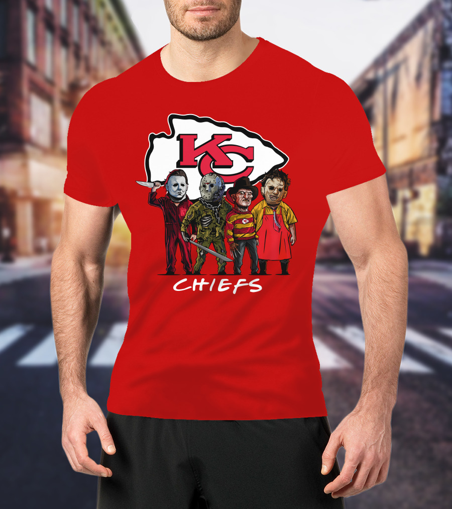 Kansas City Chiefs Halloween Slasher Squad Horror Team T-Shirt