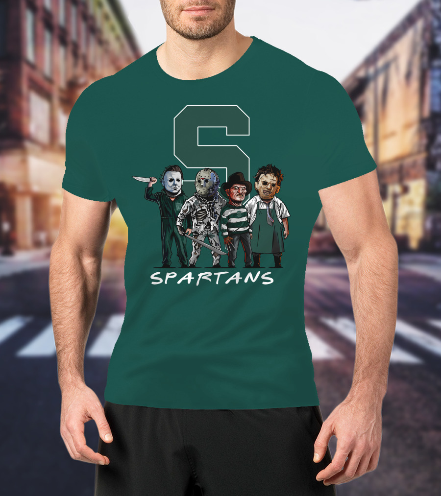 Halloween Slasher Squad Michigan State Spartans Monsters T-Shirt