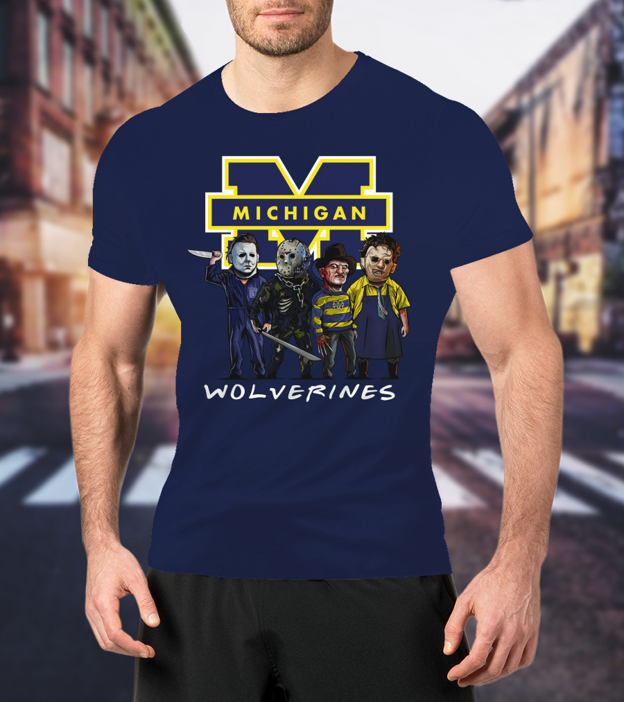 Michigan Wolverines Halloween Slasher Squad Icons M T-Shirt