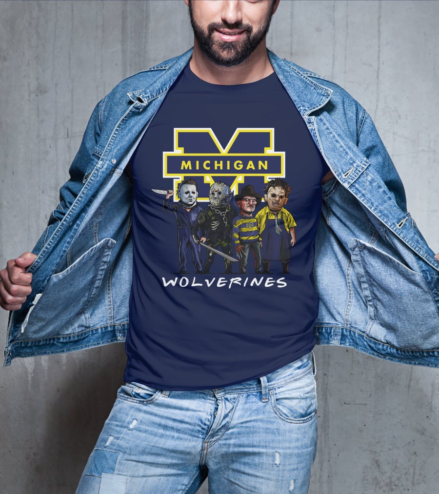 Michigan Wolverines Halloween Slasher Squad Icons M T-Shirt