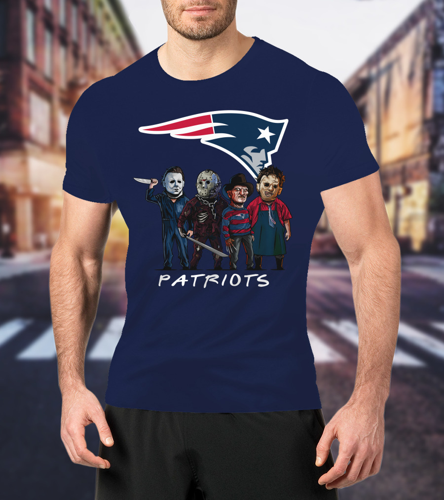 New England Patriots Halloween Horror Slasher Squad Team T-Shirt
